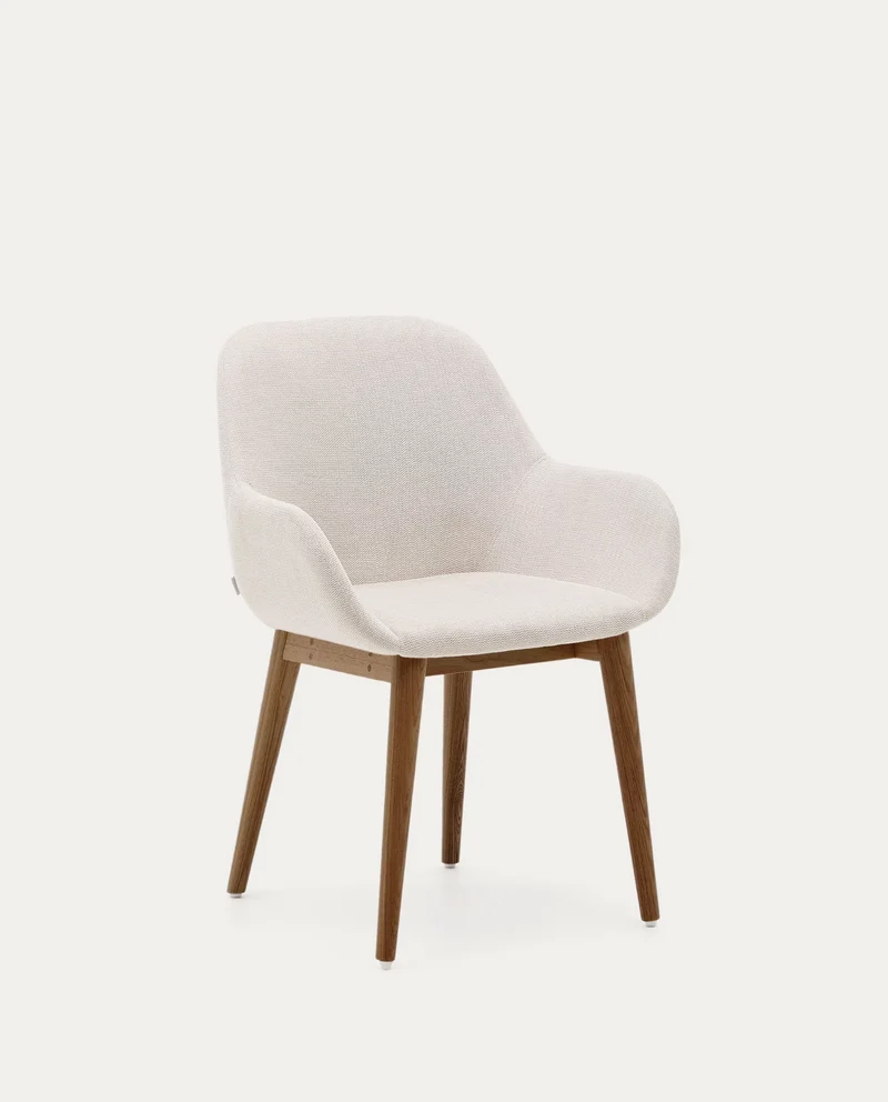 Konna Chair Beige & Dark Finish