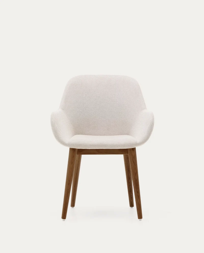 Konna Chair Beige & Dark Finish