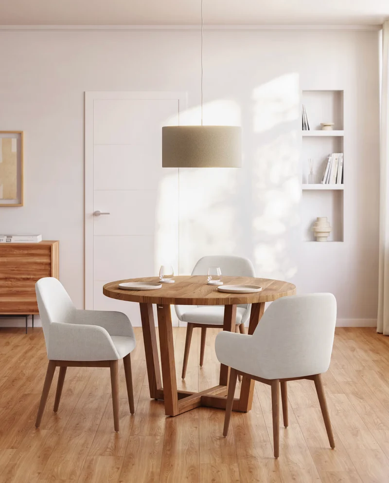 Konna Chair Beige & Dark Finish