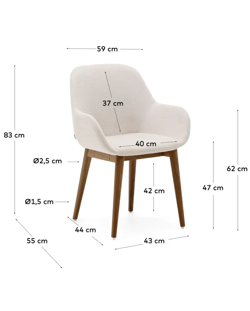 Konna Chair Beige & Dark Finish
