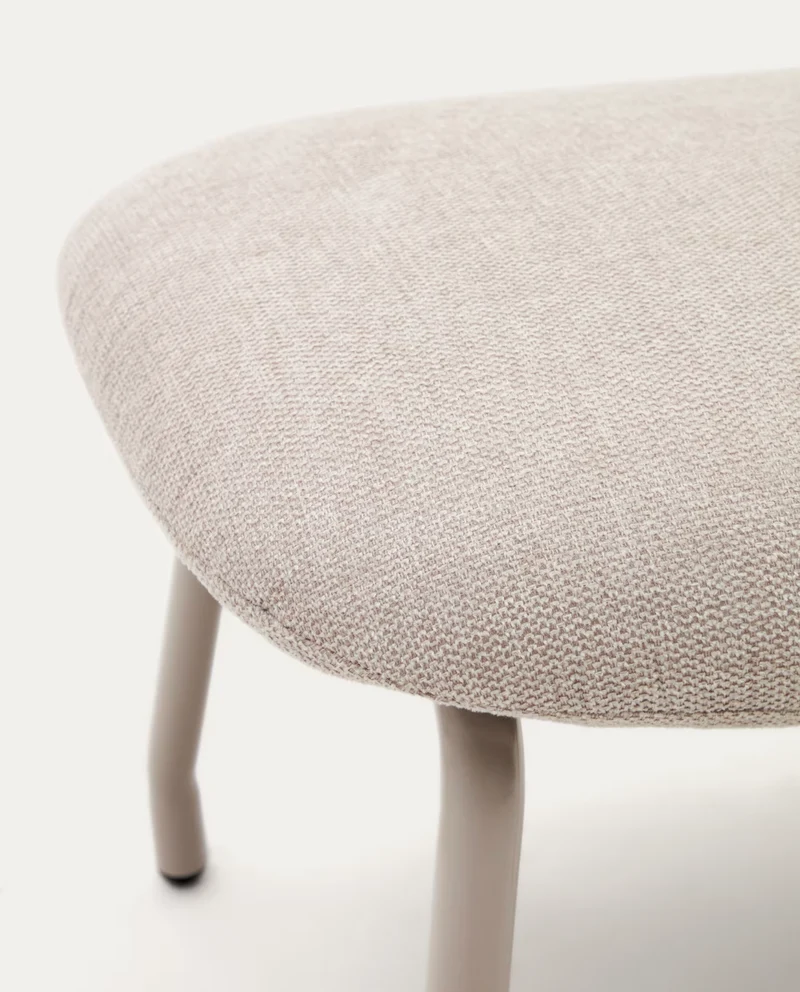 Belina Footrest Beige Chenille & Beige Leg