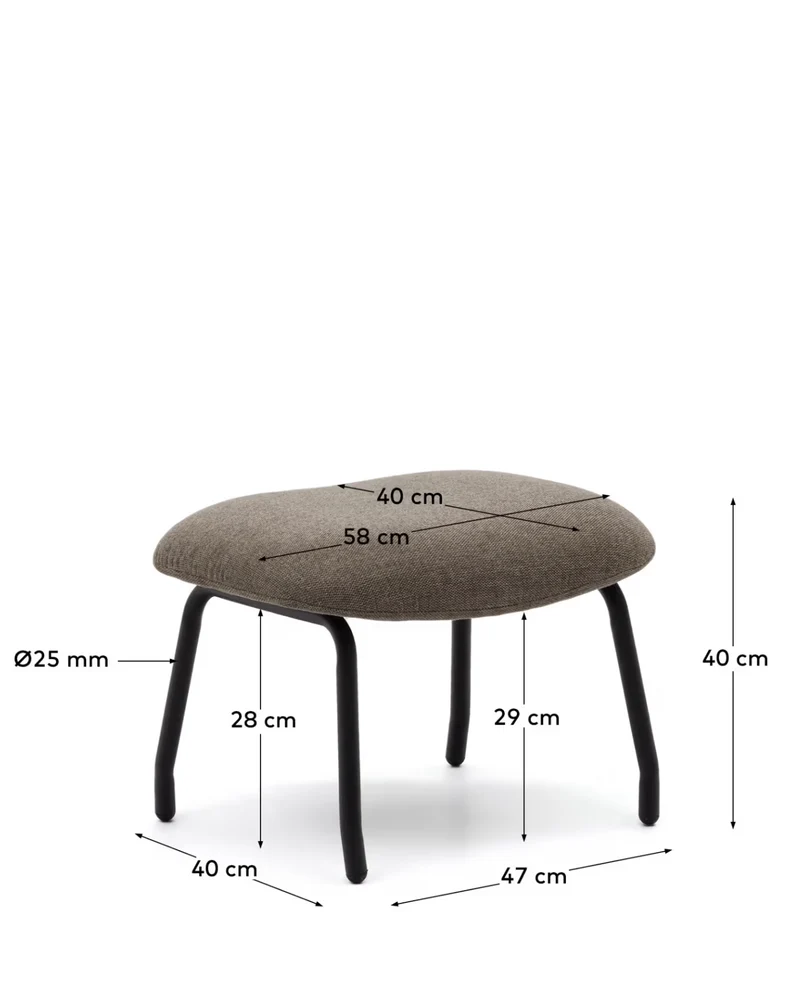 Belina Footrest Light Brown & Black Leg