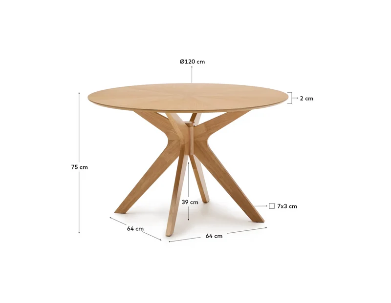 Naanim Round Table Oak Finish
