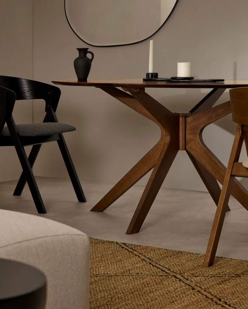 Naanim Oval Table Walnut Finish