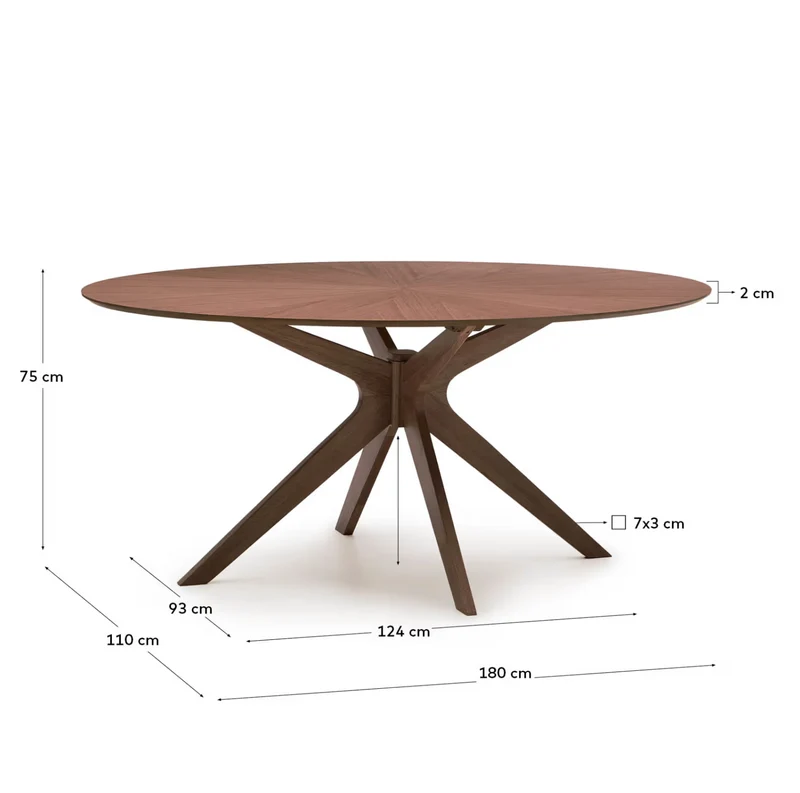 Naanim Oval Table Walnut Finish
