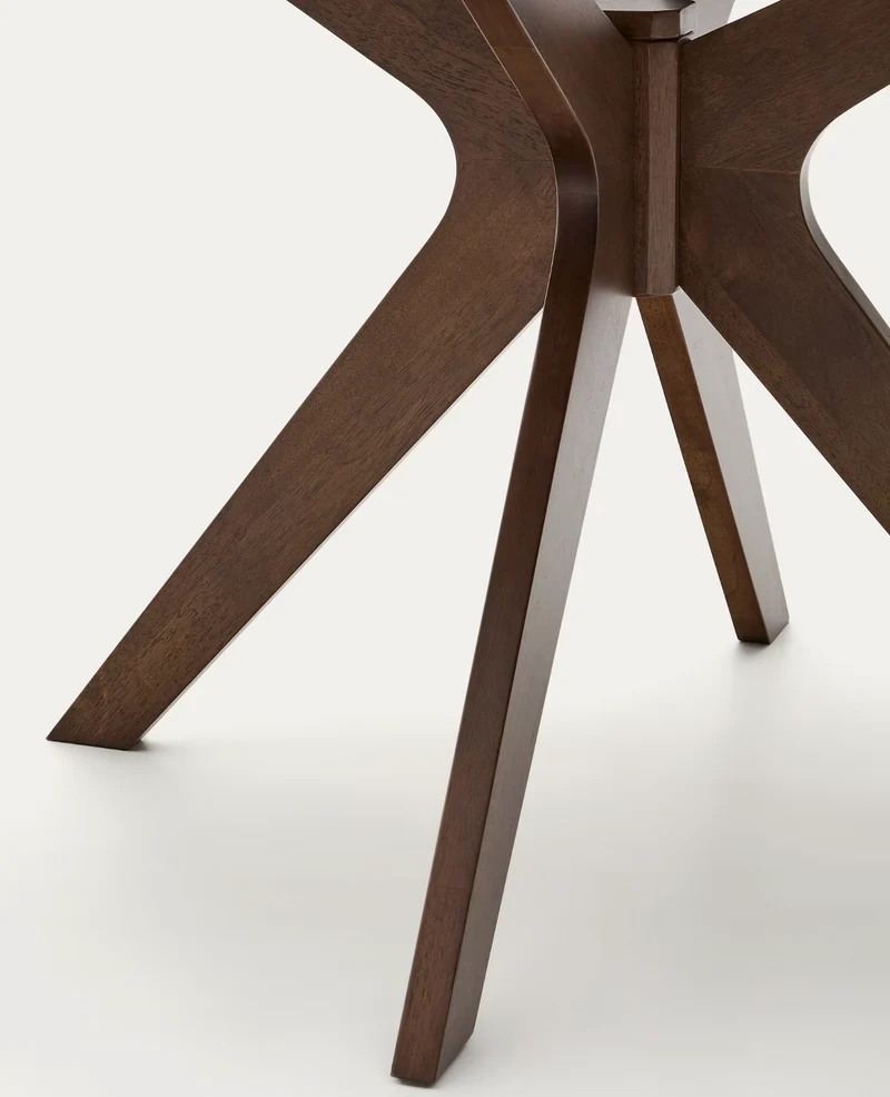 Naanim Round Table Walnut Finish