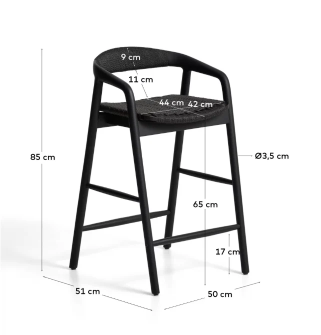 Derile Stool Black Finish