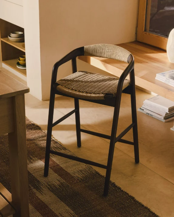 Derile Stool Walnut Finish