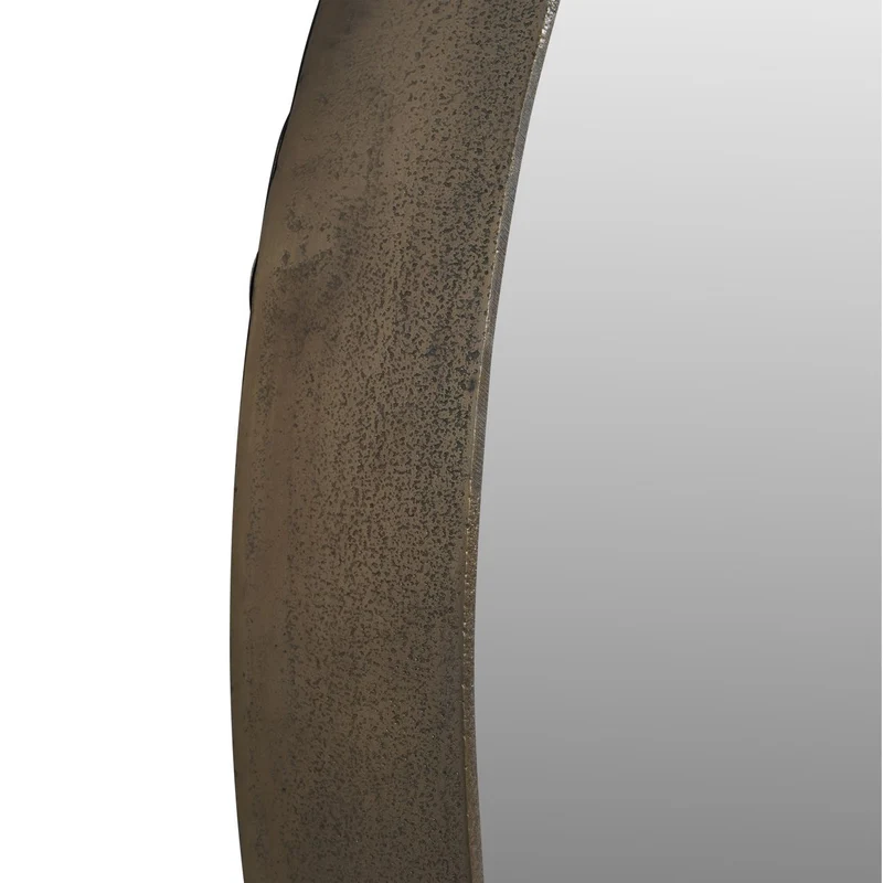 Brass Textured Round Mirror