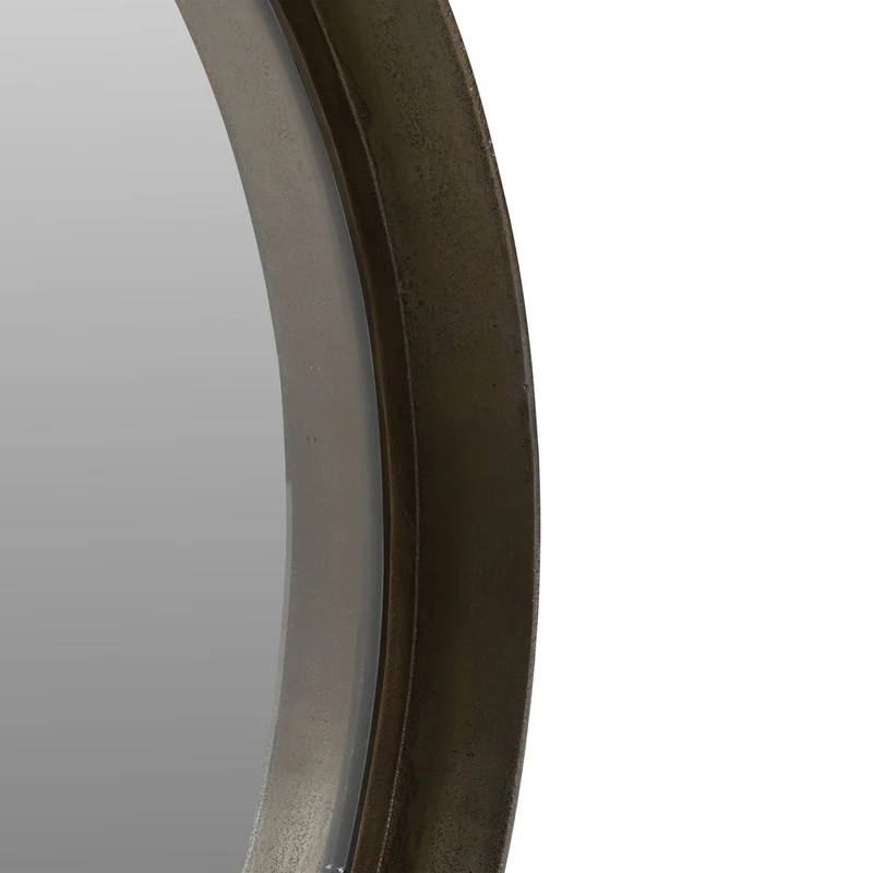 Brass Textured Round Mirror