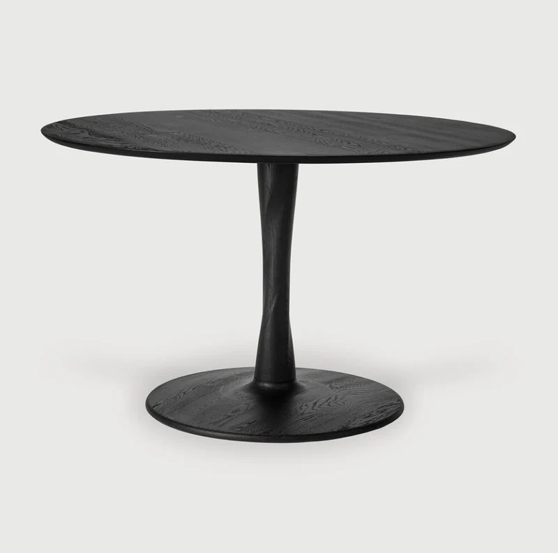 Torsion Round Dining Table - Oak Black