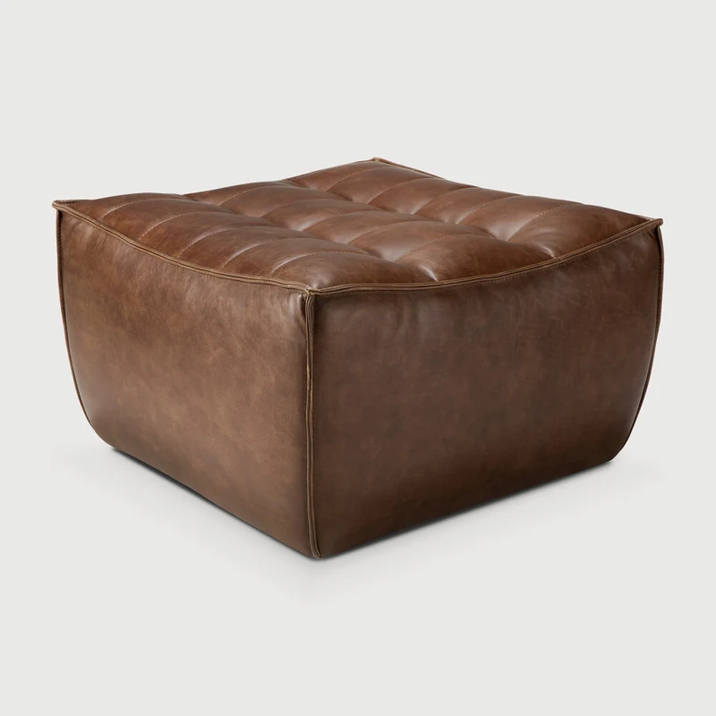 N701 Footstool - Chestnut Leather