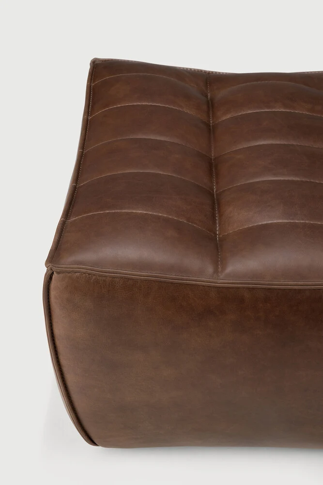 N701 Footstool - Chestnut Leather