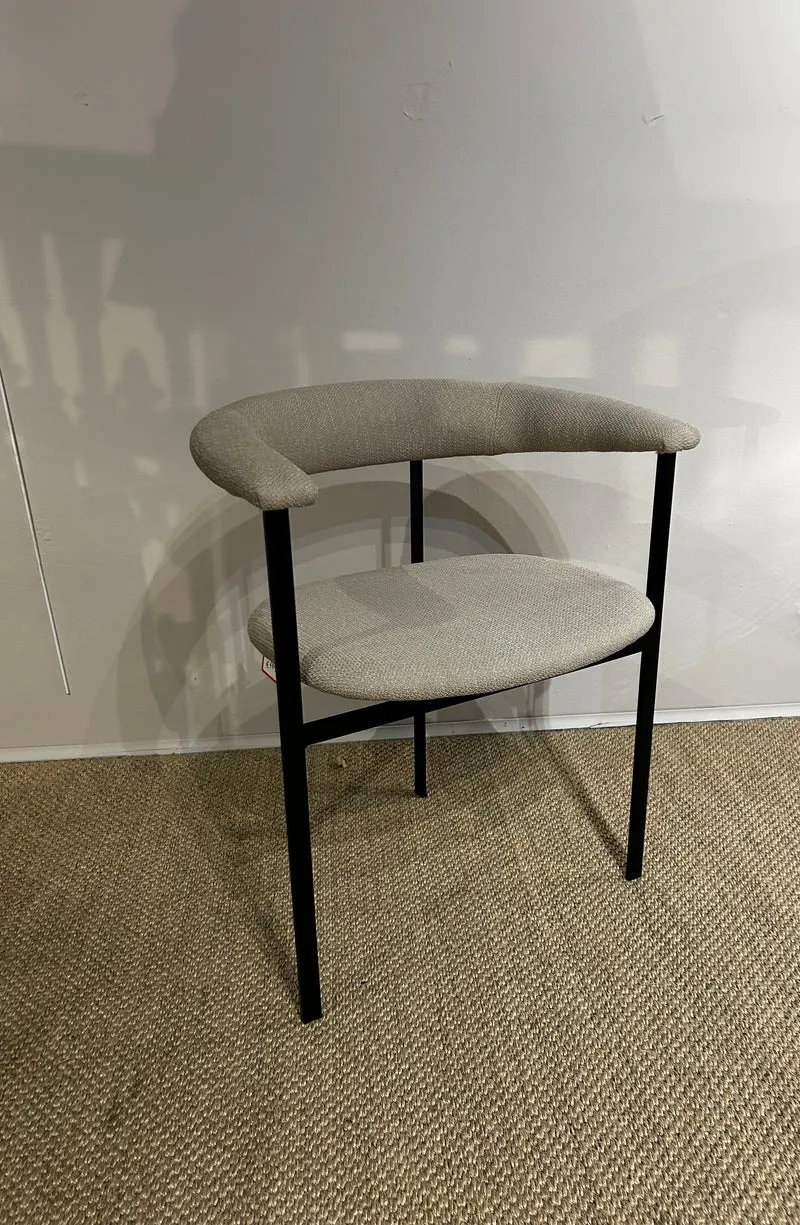 Dining Chair with Black Metal Legs and Upholstery