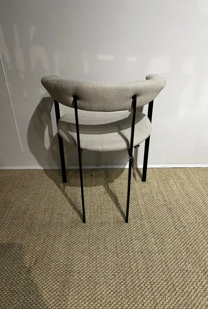 Dining Chair with Black Metal Legs and Upholstery