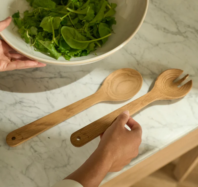 Orford Oak Salad Servers