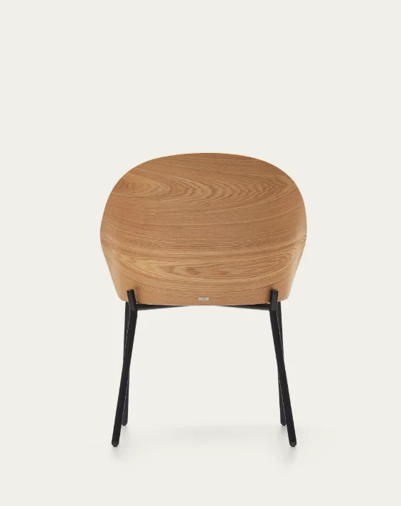 Eamy Chair Light Grey Chenille & Natural Finish