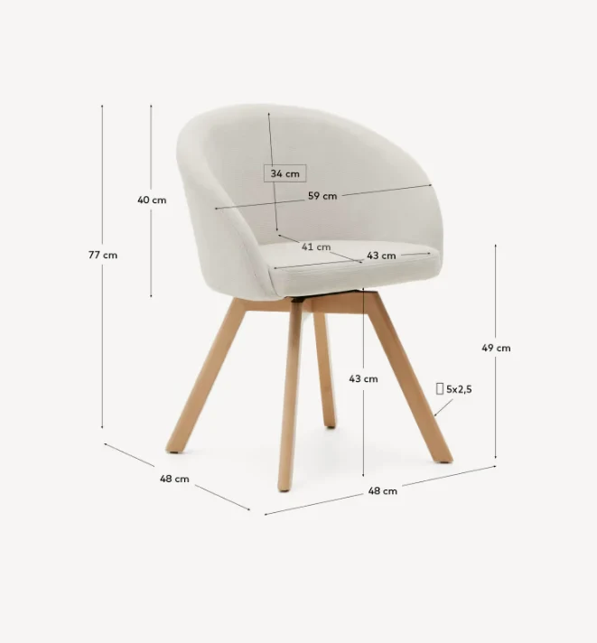 Marvin Chair Beige Chenille