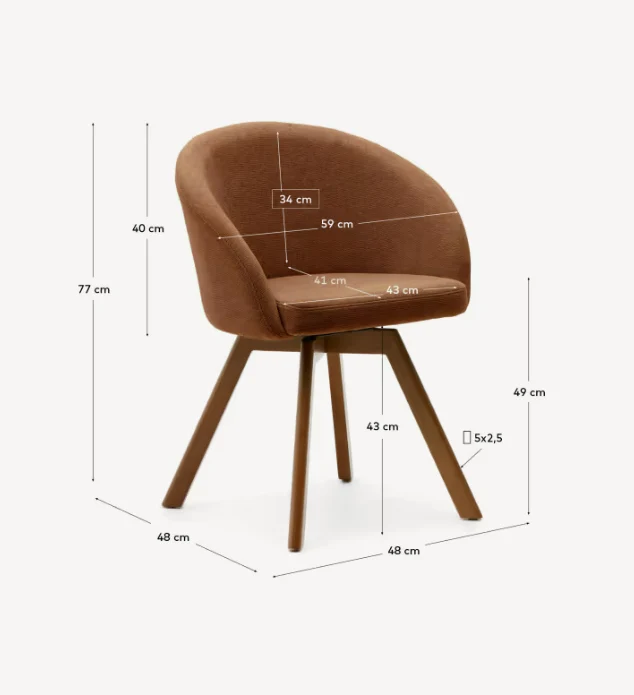 Marvin Swivel Chair Brown Chenille