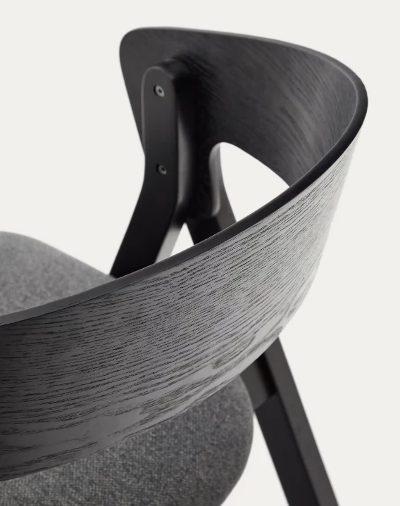 Godia Chair Black & Grey Chenille