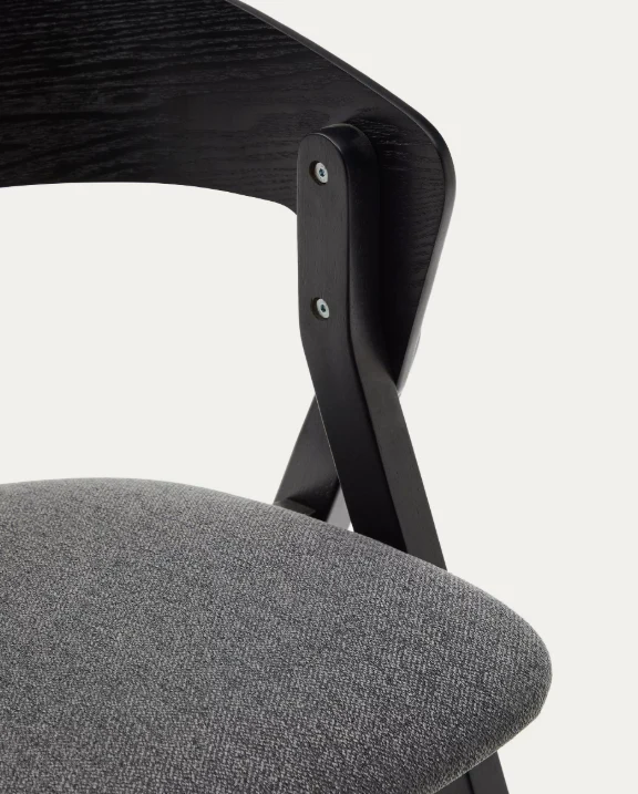 Godia Chair Black & Grey Chenille