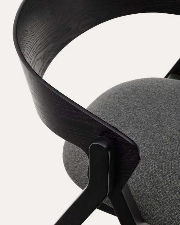 Godia Chair Black & Grey Chenille