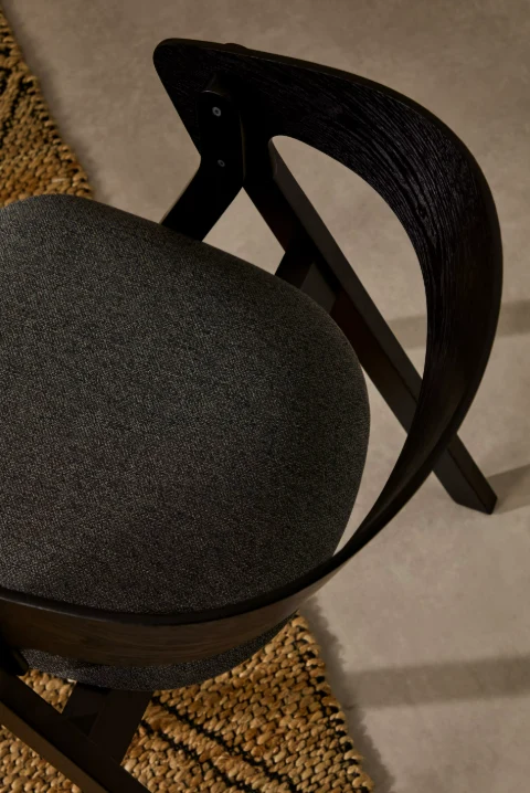 Godia Chair Black & Grey Chenille