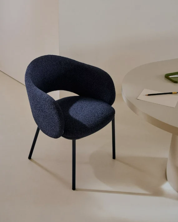 Maina Blue Chenille & Steel