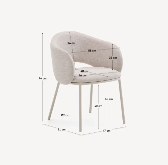 Maina Chair Beige & Steel