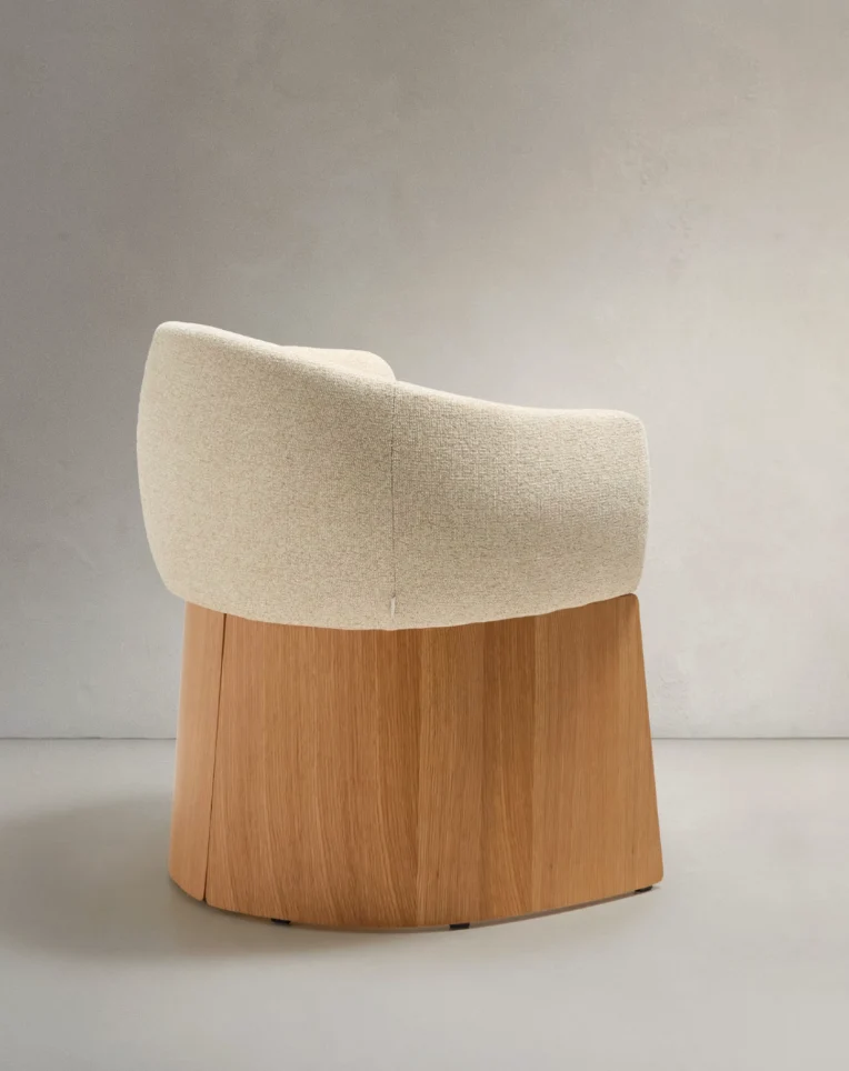 Bosca Chair Beige Chenille & Oak