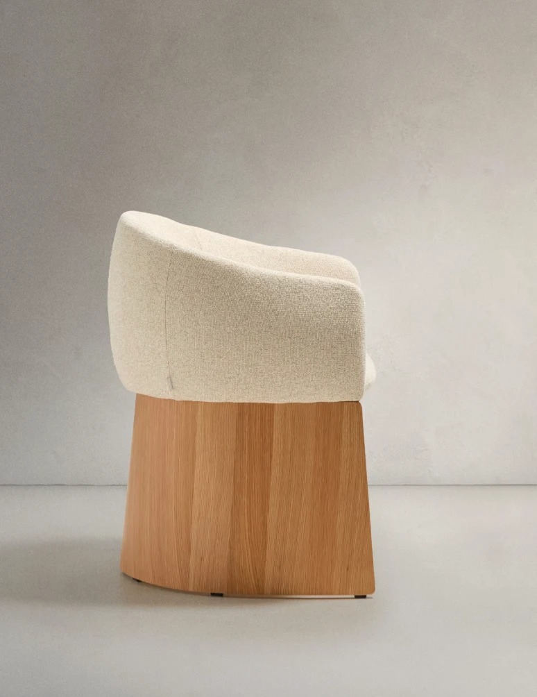 Bosca Chair Beige Chenille & Oak