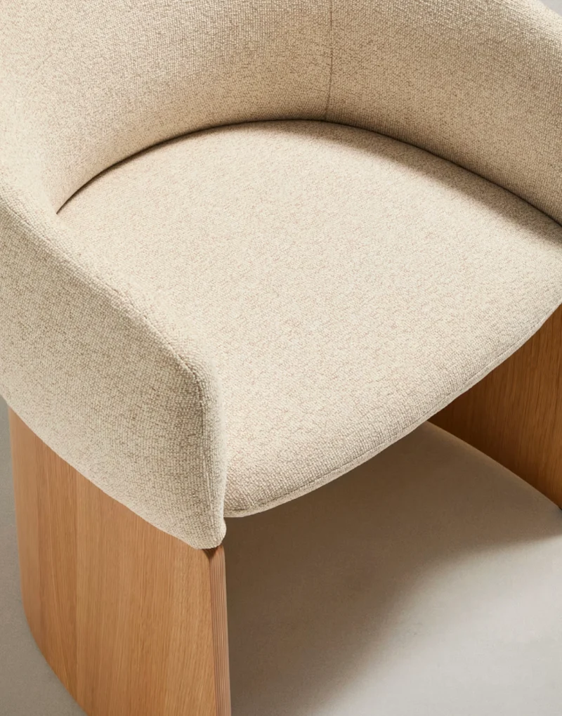Bosca Chair Beige Chenille & Oak