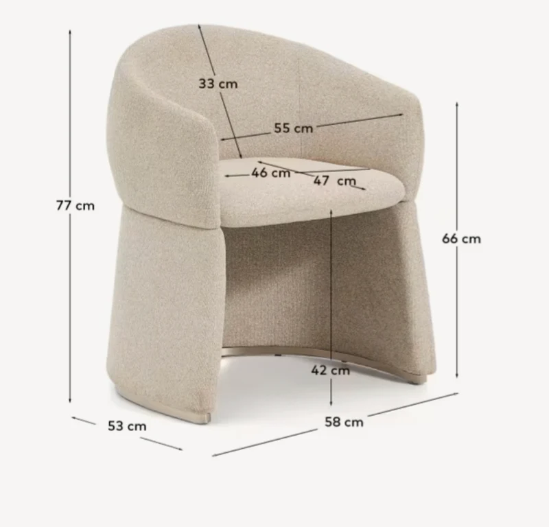Bosca Chair Beige Chenille