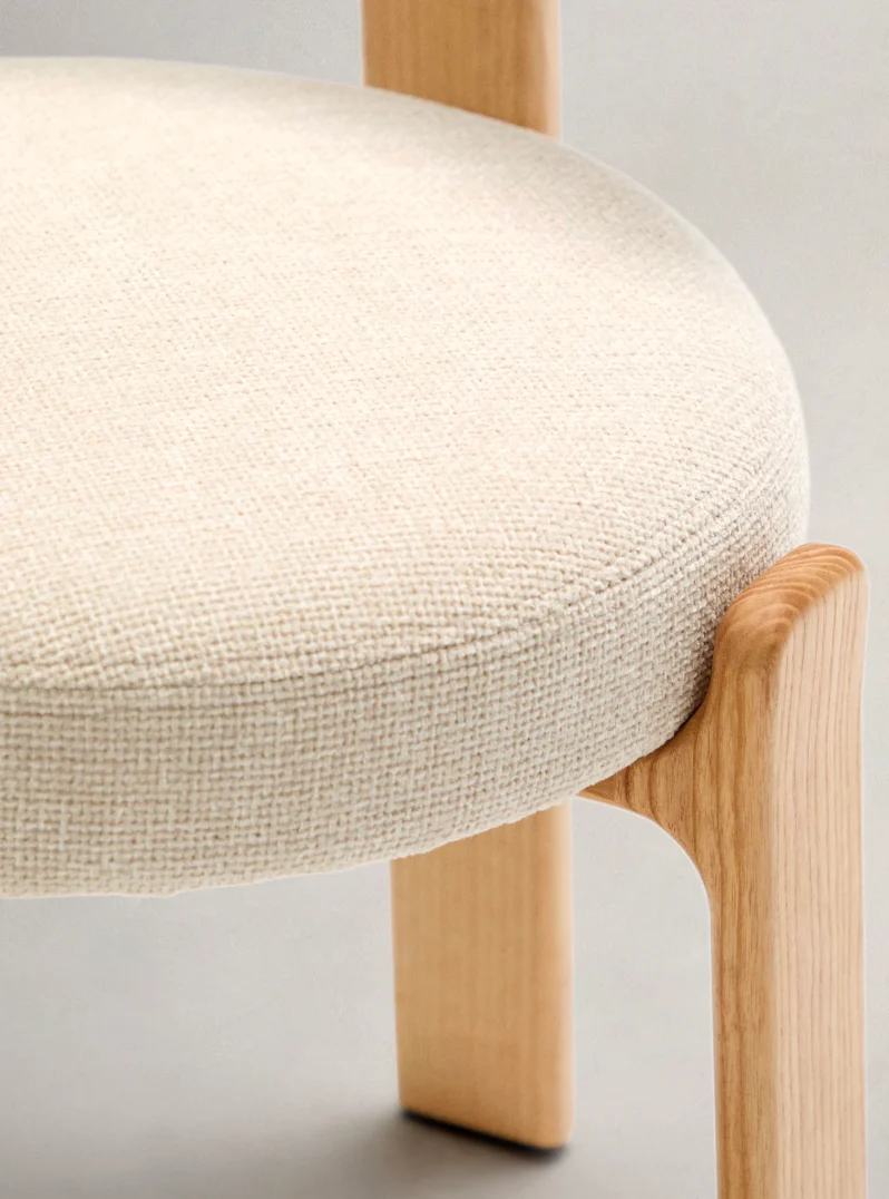 Granite Dining Chair Beige Chenille & Ash