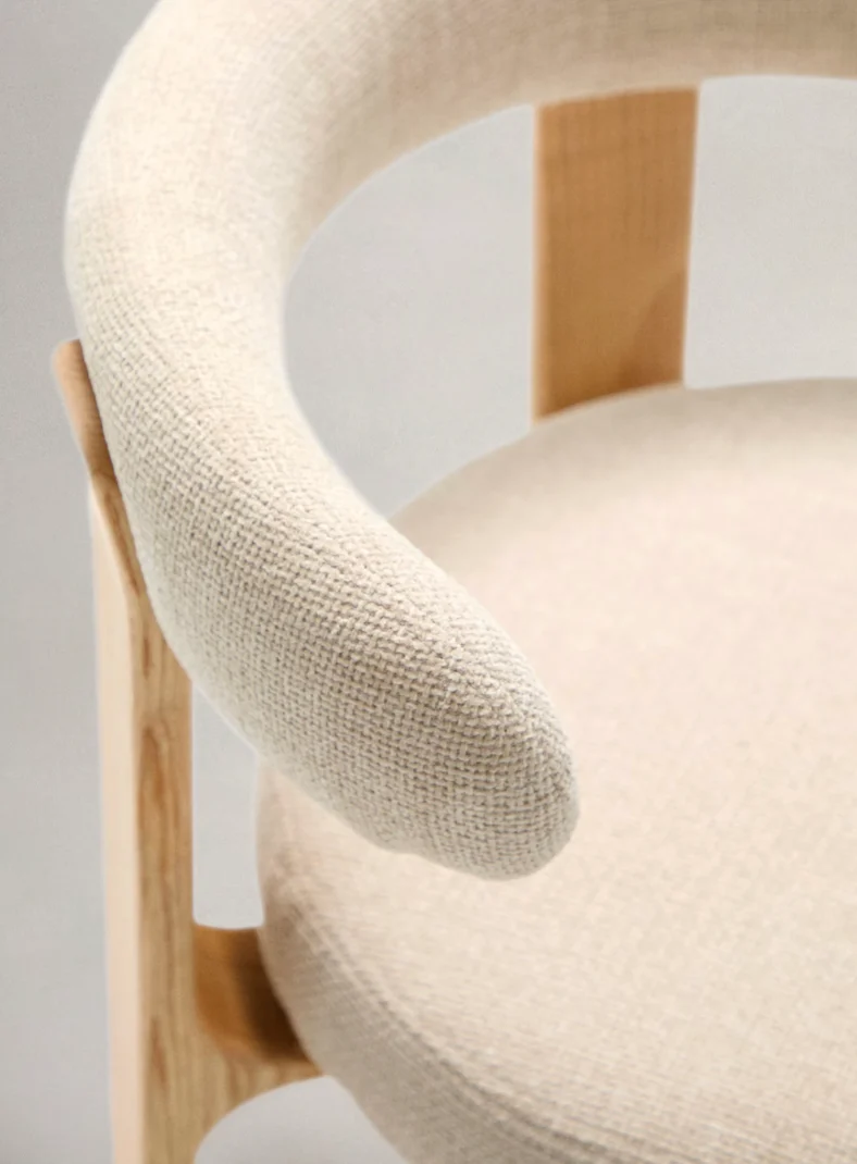 Granite Dining Chair Beige Chenille & Ash