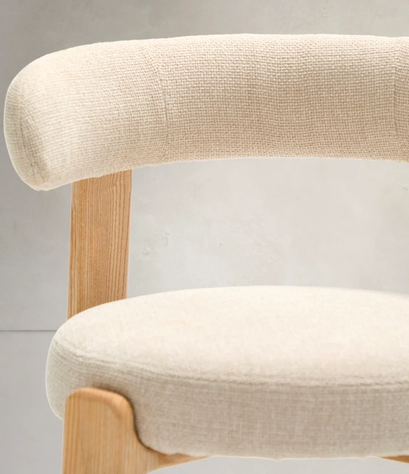 Granite Dining Chair Beige Chenille & Ash