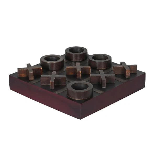 Aged Brass Noughts and Crosses Board