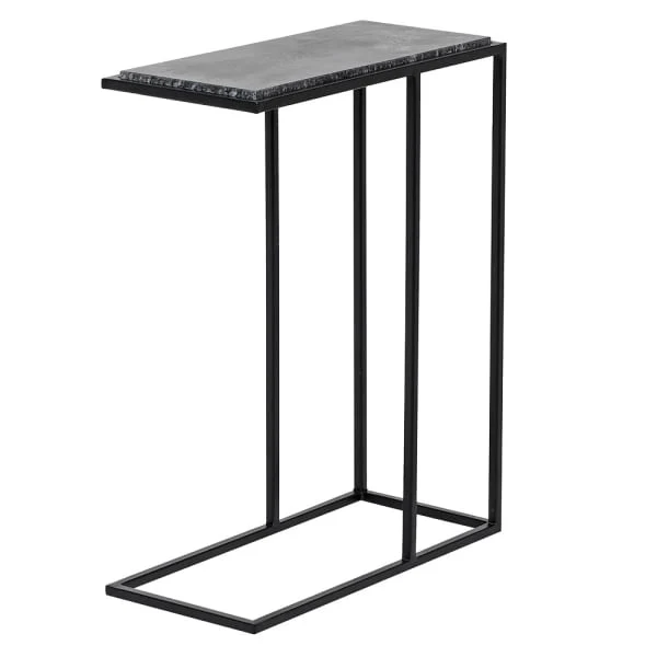Black Marble Stone Side Table