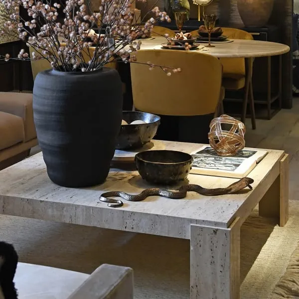 Santiago Travertine Marble Coffee Table