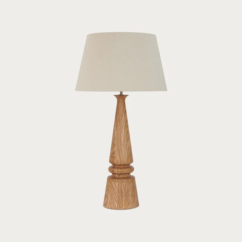 Mason Large Wooden Lamp & Shade, Honey