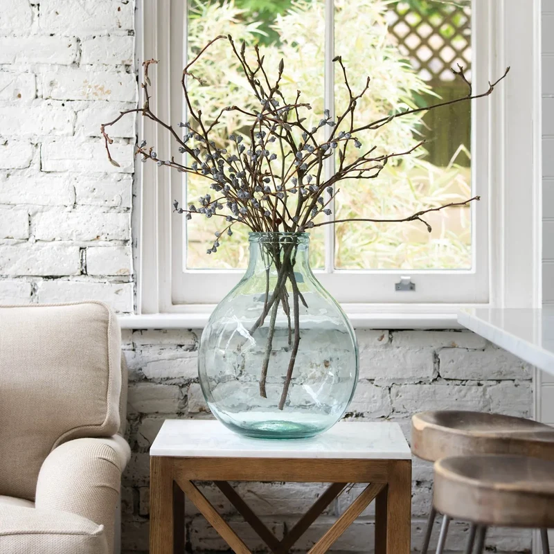 Oak & Marble Side Table