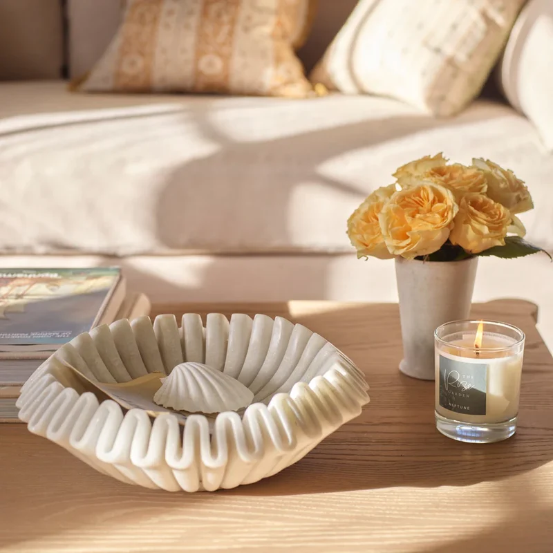 Malpas Scalloped Marble Bowl
