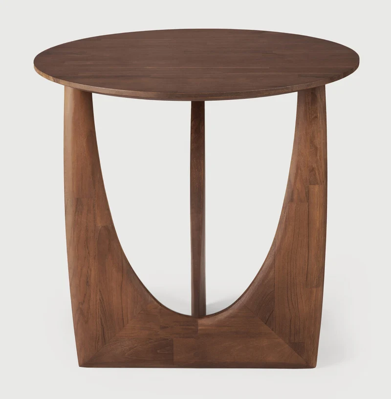 Teak Geometric Side Table
