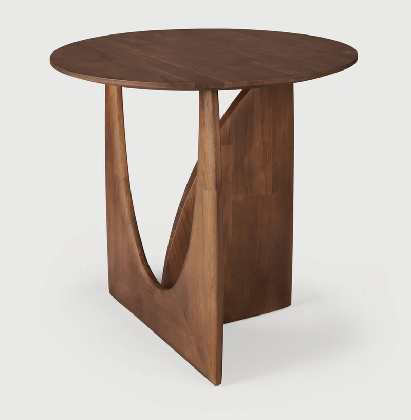 Teak Geometric Side Table
