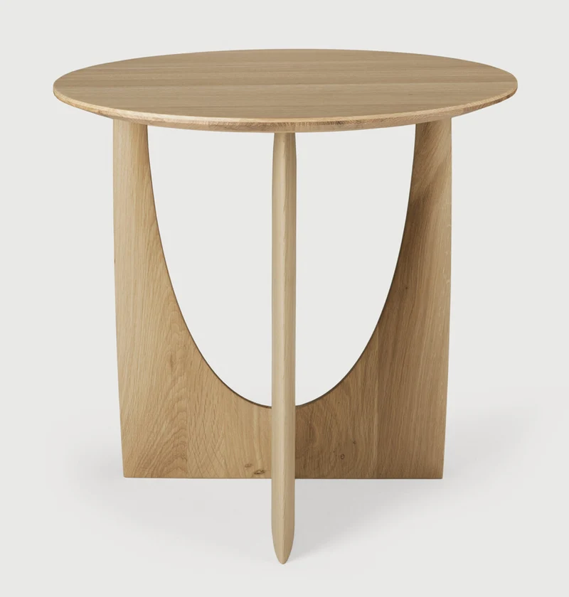 Oak Geometric Side Table