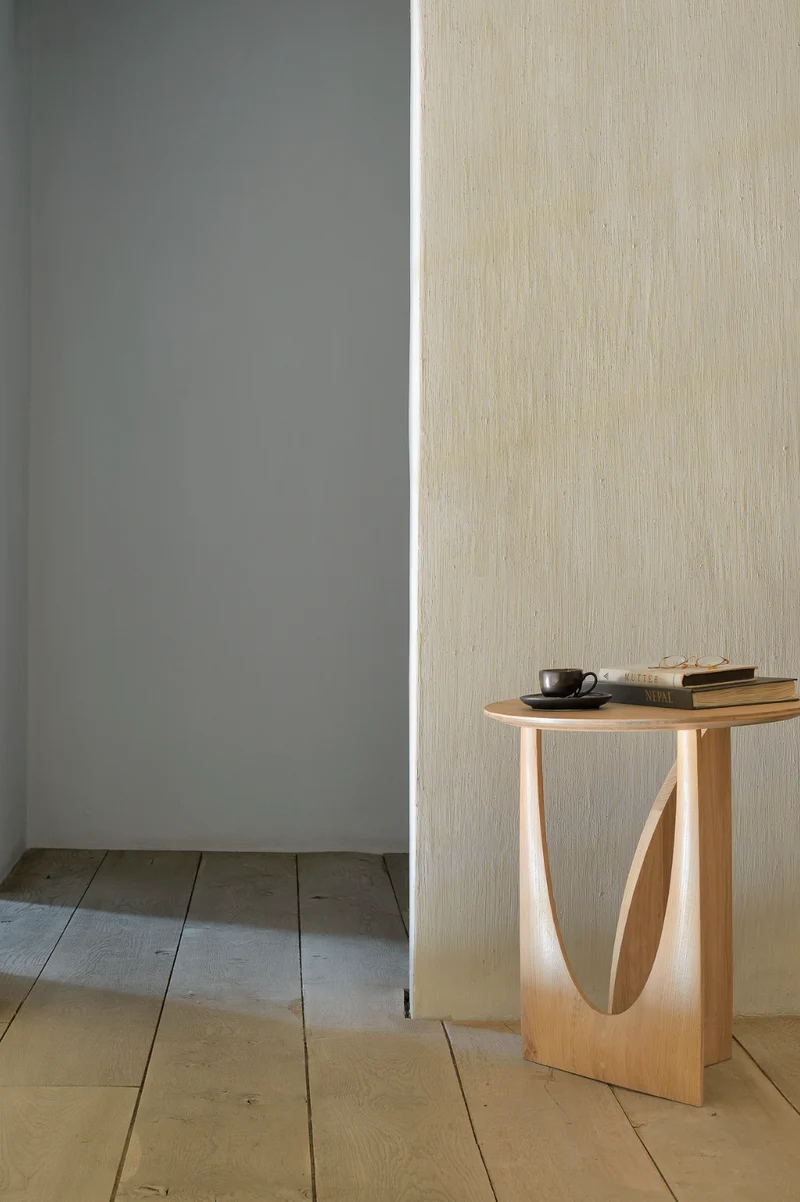 Oak Geometric Side Table