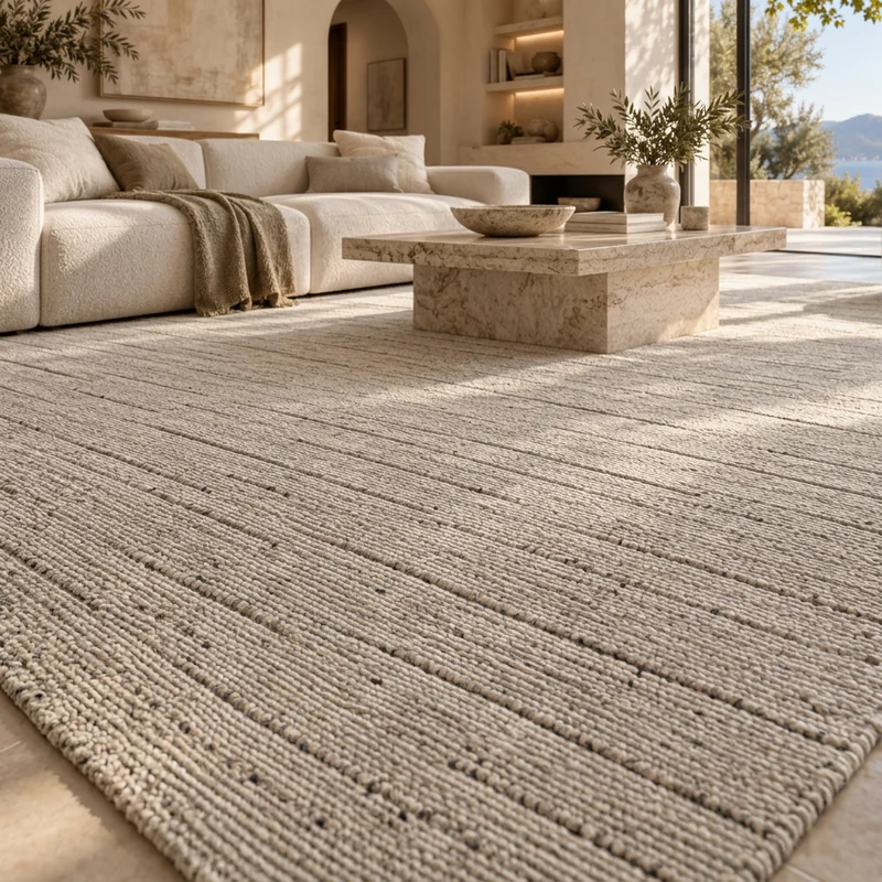 Tapis beige texturé