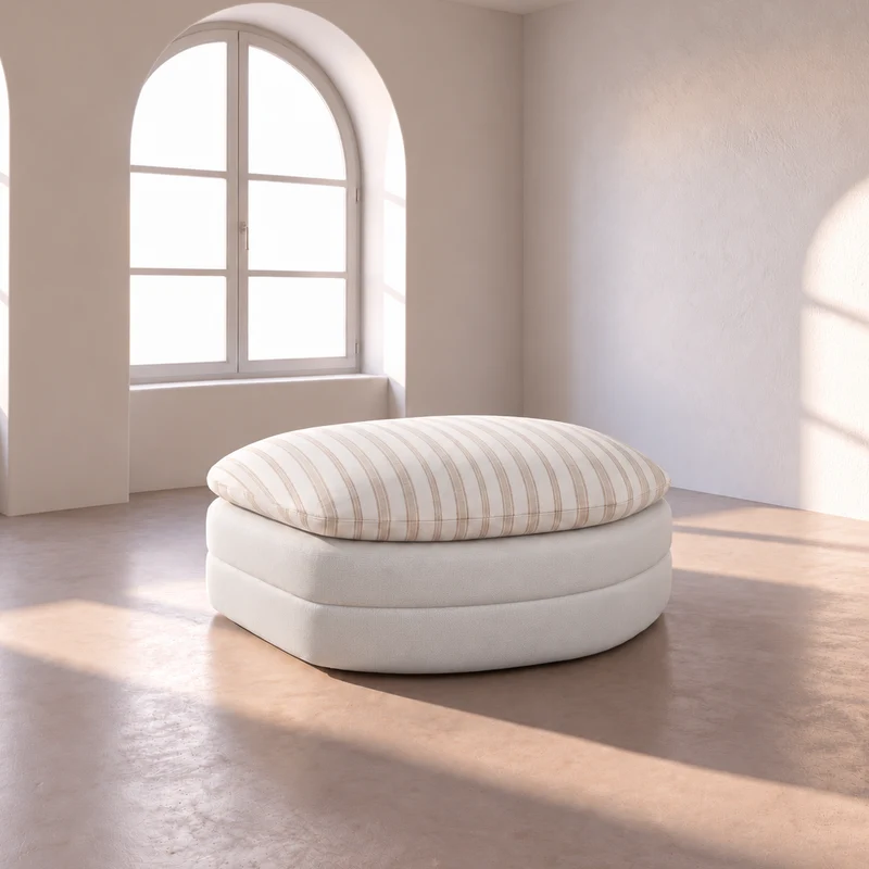 POUF ROMA AVEC SURCOUSSIN RAYURE