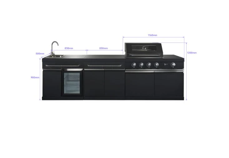 Cuisine d'extérieur anthracite King Range Buschbeck