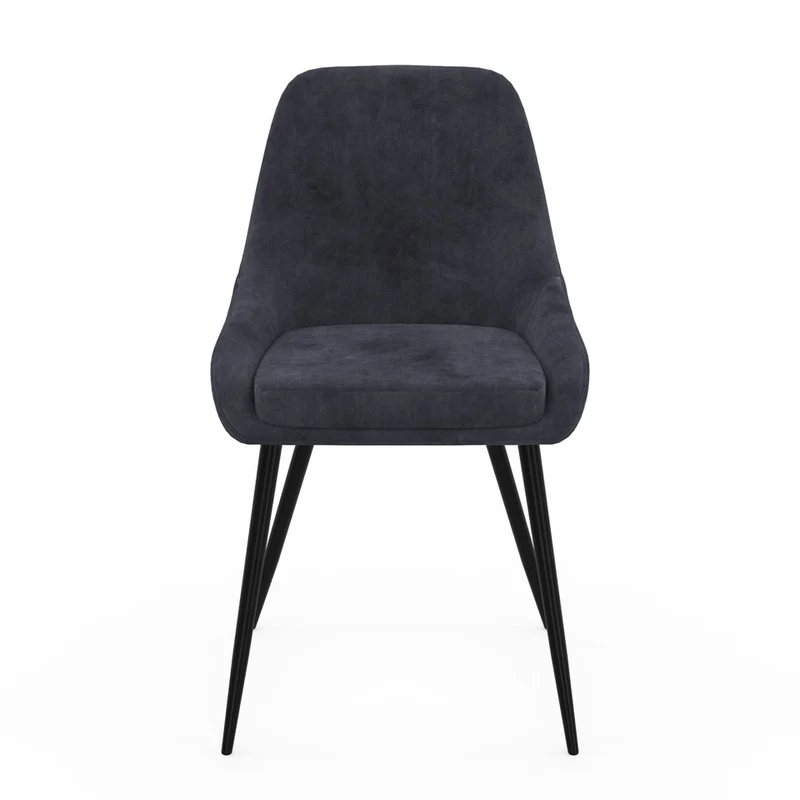 Chaises Olivia assise gris foncé pieds métal - lot de 6